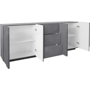 Madia Credenza da Soggiorno Grigio Ardesia 224 cm 4 Ante 3 Cassetti 2