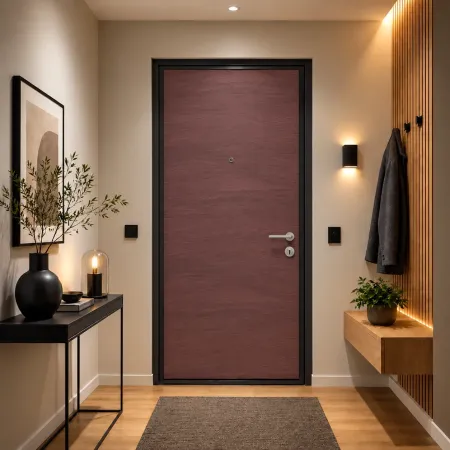 Pannello per Porta Blindata Alluminio Rame Effetto Onde 90x210 cm