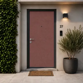 Pannello per Porta Blindata 90x210 cm Alluminio Effetto Pietra Rame 2