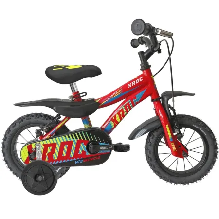 Bicicletta per Bambini Rosso 12 Pollici con Stabilizzatori Bici X-Roc
