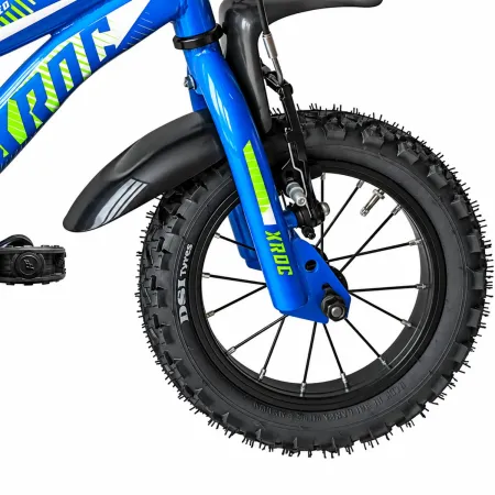 Bicicletta per Bambini Blu 12 Pollici con Stabilizzatori Bici X-Roc