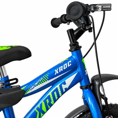 Bicicletta per Bambini Blu 12 Pollici con Stabilizzatori Bici X-Roc