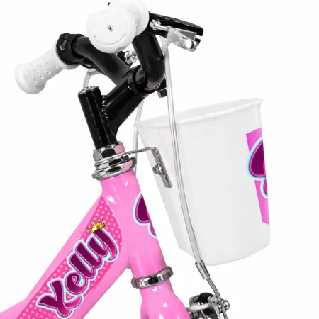 Bicicletta 12 Pollici per Bambini Bici Kelly Rosa con Rotelle Cestino