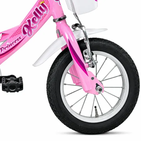 Bicicletta 12 Pollici per Bambini Bici Kelly Rosa con Rotelle Cestino