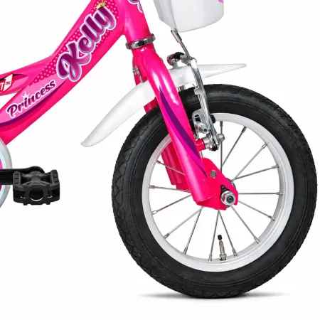 Bicicletta Fucsia 12 Pollici per Bambini Bici Kelly con Rotelle Cestino
