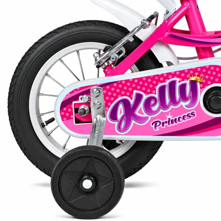 Bicicletta Fucsia 12 Pollici per Bambini Bici Kelly con Rotelle Cestino