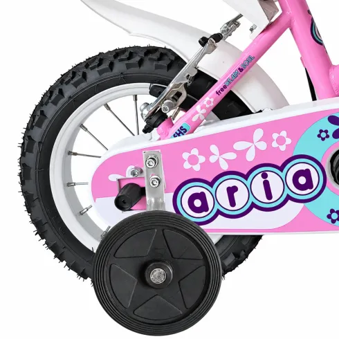 Bicicletta Bambini 12 Pollici Rosa Bici Aria con Portabamola Cestino