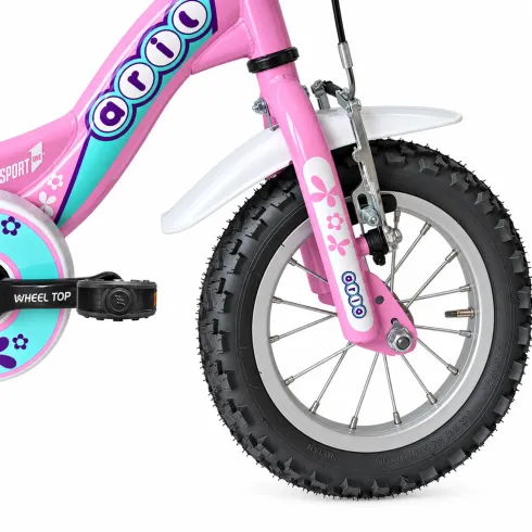 Bicicletta Bambini 12 Pollici Rosa Bici Aria con Portabamola Cestino