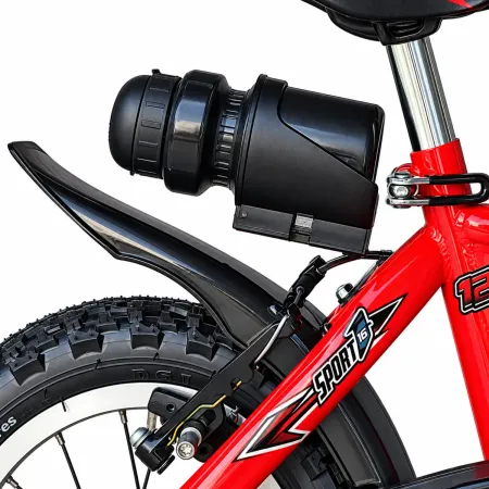Bicicletta Bambini con Borraccia Rotelle 12 Pollici Rosso Bici Thunder