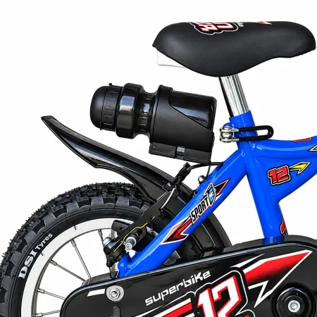 Bicicletta per Bambini con Borraccia Rotelle 12 Pollici Blu Thunder