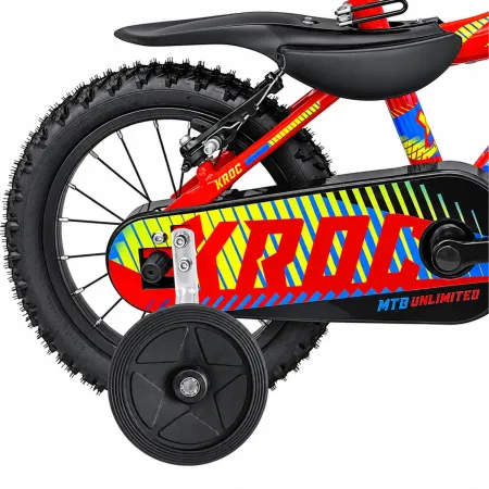 Bicicletta 14 Pollici per Bambini Rotelle Parafanghi Rosso Bici X-Roc