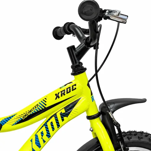 Bicicletta da Bambini 14 Pollici Giallo Bici X-Roc con Rotelle Hi-Ten