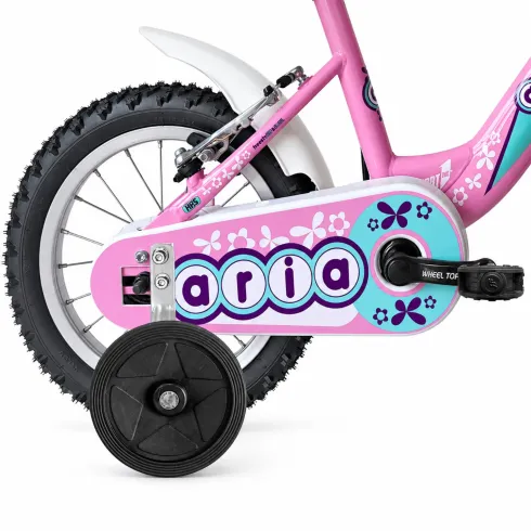 Bici da Bambini 14 Pollici Rosa Bicicletta Aria con Seggiolino Cestino