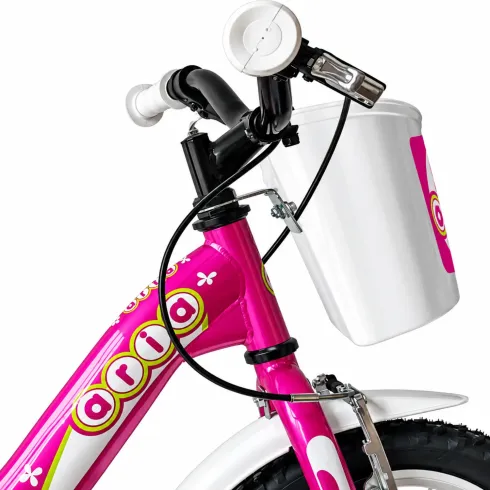 Bici Bambini Fucsia 14 Pollici Bicicletta Aria con Seggiolino Cestino