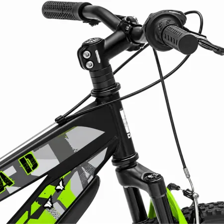 Bicicletta per Bambini 20 Pollici Mountain Bike Nero Cambio Shimano