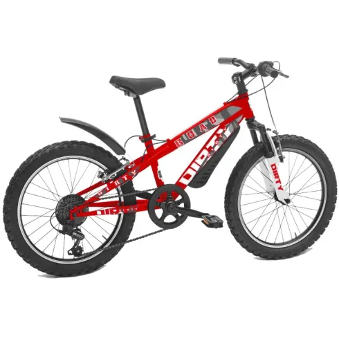 Bicicletta Mountain Bike 20 Pollici Rosso Bici Bambini Cambio Shimano