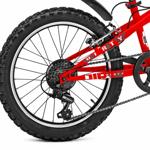 Bicicletta Mountain Bike 20 Pollici Rosso Bici Bambini Cambio Shimano