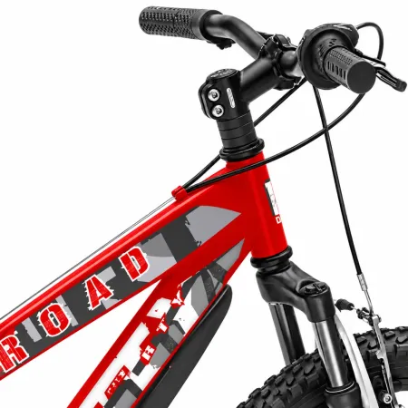 Bicicletta Mountain Bike 20 Pollici Rosso Bici Bambini Cambio Shimano