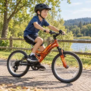 Bicicletta Bambini 20" Mountain Bike Arancione con Cambio Sospensione 2