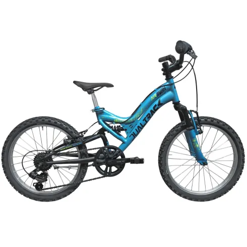Bicicletta per Bambini Blu 20 Pollici Mountain Bike con Cambio Shimano