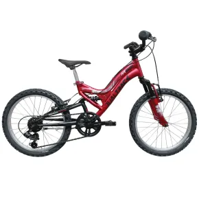 Mountain Bike 20" Rosso Bicicletta Bambini Sospensione Shimano 6V