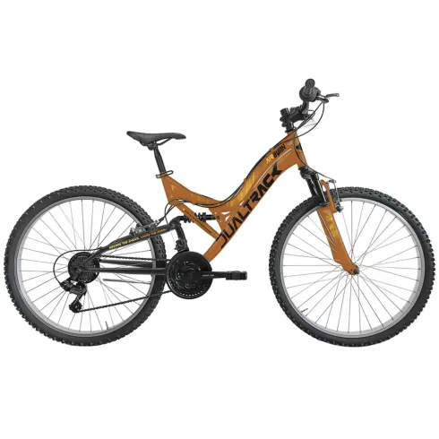 Bicicletta Mountain Bike 26 Pollici Arancione Sospensione Shimano 18V