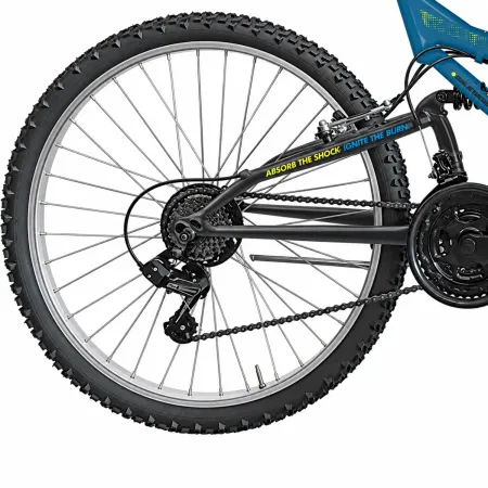 Bici Mountain Bike Blu 26" con Doppia Sospensione Cambio Shimano 18V