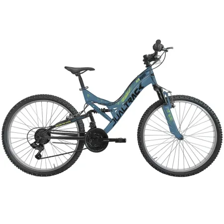 Bici Mountain Bike Blu 26" con Doppia Sospensione Cambio Shimano 18V
