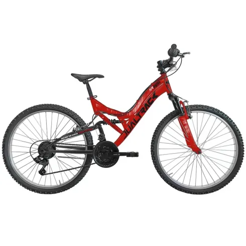 Mountain Bike Bicicletta 26 Pollici Rosso con Cambio Shimano Acciaio
