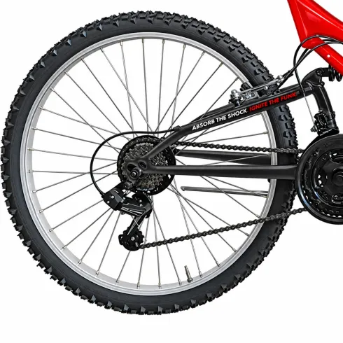 Mountain Bike Bicicletta 26 Pollici Rosso con Cambio Shimano Acciaio