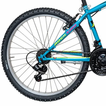Bicicletta Blu 26 Pollici Mountain Bike 18V Shimano Bici Rockrage