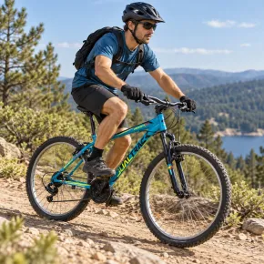 Bicicletta Blu 26 Pollici Mountain Bike 18V Shimano Bici Rockrage 2