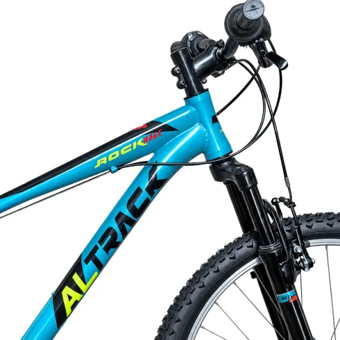 Bicicletta Blu 26 Pollici Mountain Bike 18V Shimano Bici Rockrage