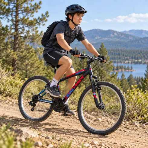 Bicicletta 26 Pollici Mountain Bike 18V Shimano Bici Rockrage Nero