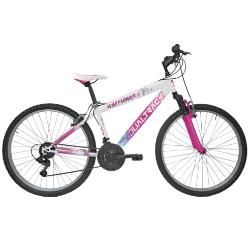 Bici 24 Pollici Bianco Rosa Shimano Bicicletta Donna Mountain Bike