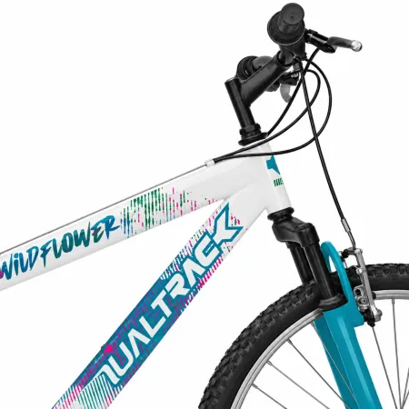 Bici 24" Mountain Bike Cambio Shimano Bicicletta Donna Bianco Celeste