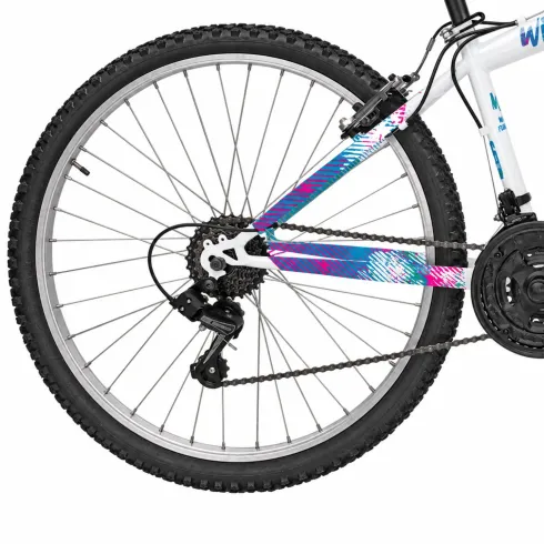 Bici 24" Mountain Bike Cambio Shimano Bicicletta Donna Bianco Celeste