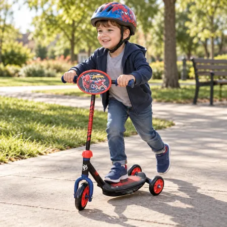 Monopattino per Bambini Spiderman Marvel 3 Ruote Manubrio Regolabile