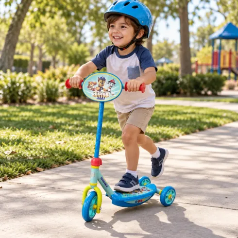 Monopattino 3 Ruote Paw Patrol a Spinta per Bambini Blu Regolabile