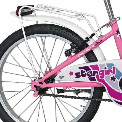 Bici per Bambini Rosa 20 Pollici Bicicletta con Cestino Portapacchi