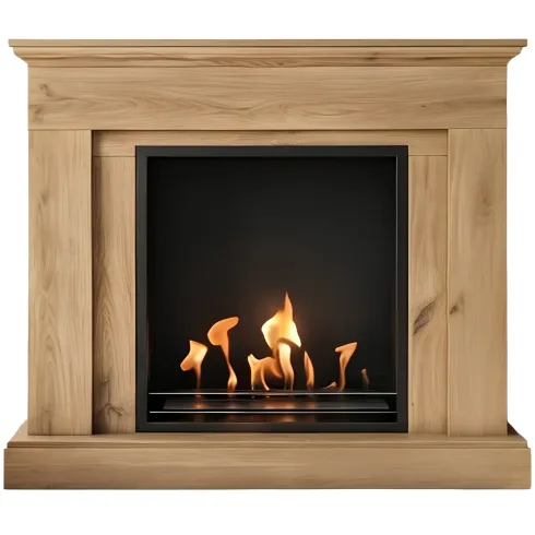 Camino Bioetanolo MDF Finitura Rovere da Terra 3 kW/h Inserto Acciaio