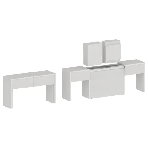 Set 2 Panche Allungabili da Pranzo 66-290 cm Bianco Larice Salvaspazio