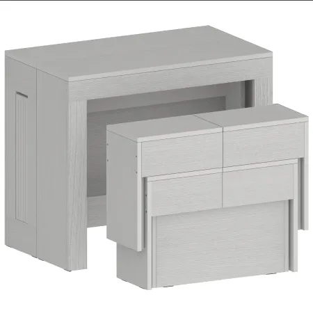 Set 2 Panche Allungabili da Pranzo 66-290 cm Bianco Larice Salvaspazio