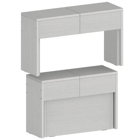 Set 2 Panche Allungabili da Pranzo 66-290 cm Bianco Larice Salvaspazio
