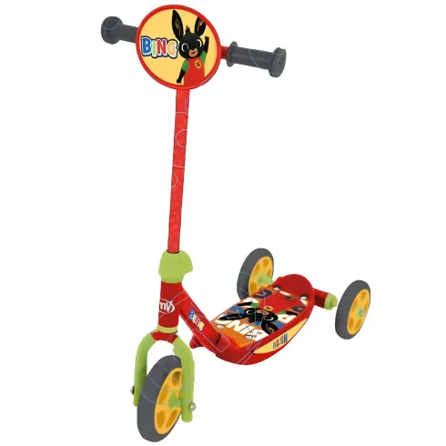 Monopattino Bambini 3 Ruote Bing Rosso a Spinta Manubrio Regolabile