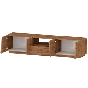 Mobile da Soggiorno Porta TV 4 Ante Cassetto 220 cm Rovere Moderno 2