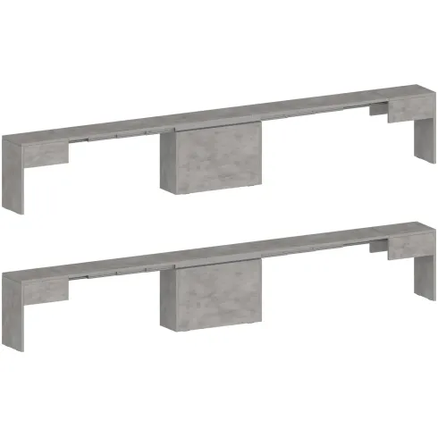 Panca Allungabile Set 2 Pezzi 66-290 cm Grigio Salvaspazio Soggiorno