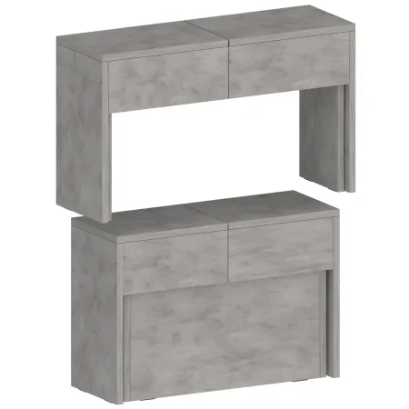 Panca Allungabile Set 2 Pezzi 66-290 cm Grigio Salvaspazio Soggiorno