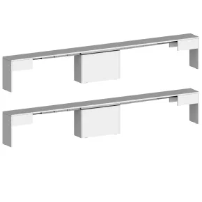 Set 2 Panche Allungabili Sovrapponibili Bianco 66-290 cm da Pranzo