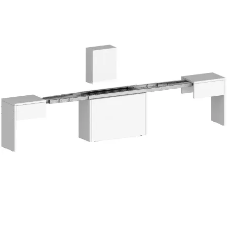 Set 2 Panche Allungabili Sovrapponibili Bianco 66-290 cm da Pranzo